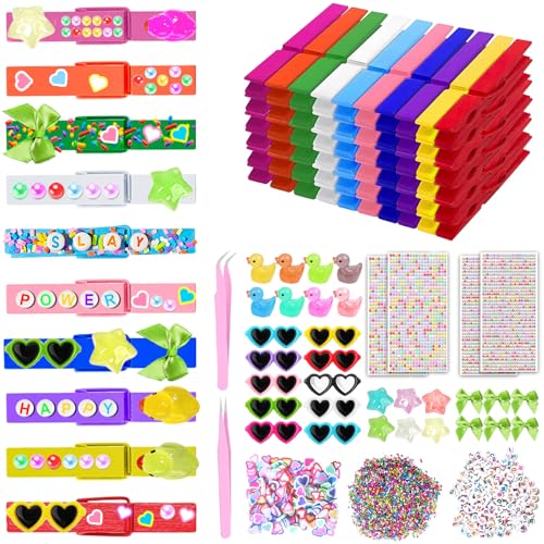 60 Set Cheer Pins Spirit Clips,Clothes Wooden Cheer Pins Include Mini Resin Ducks 60 Mini Bows,Tweezers,Eyeglass and Self Adhesive Stickers Cheer Pin Decorations for Cheerleaders Volleyball Team Bulk