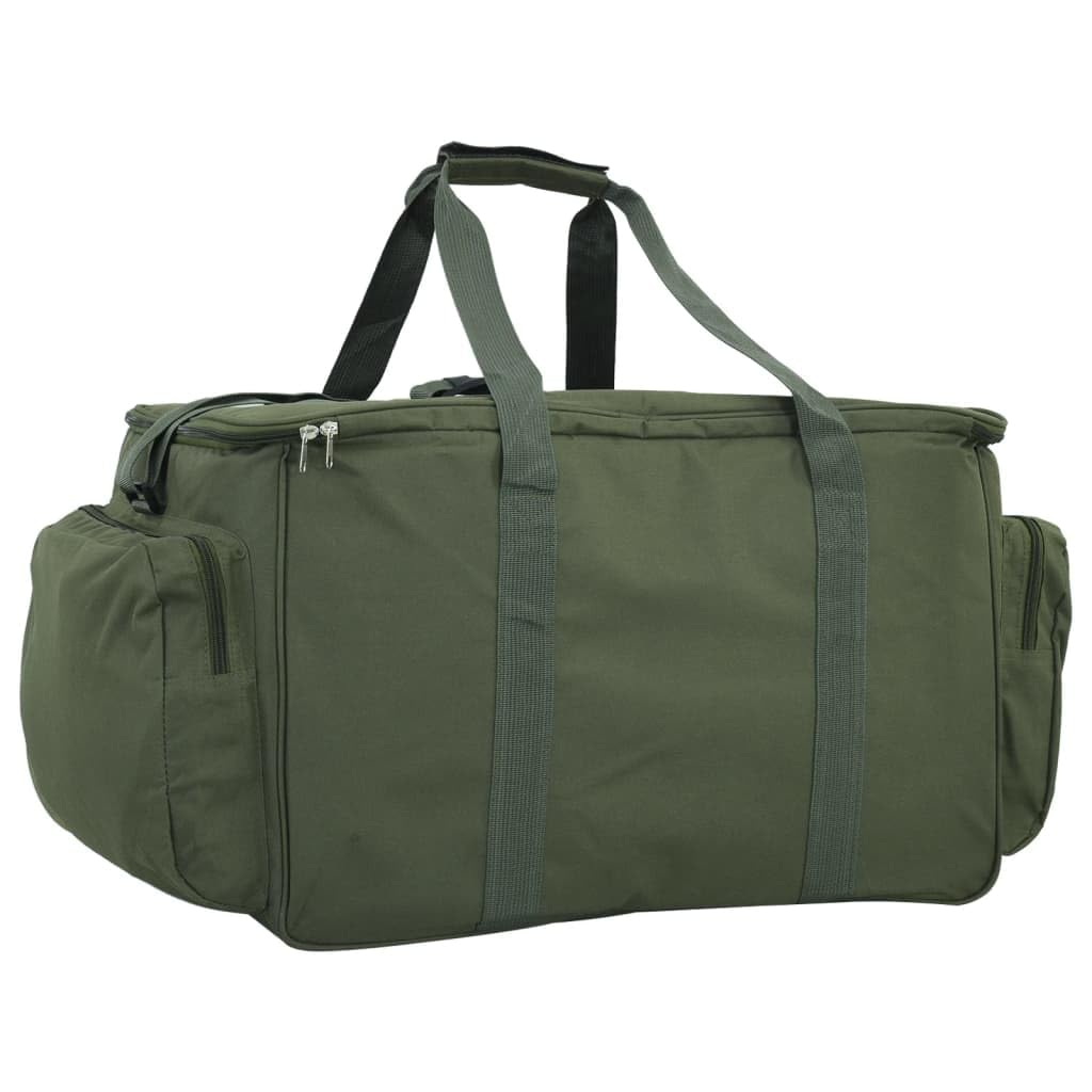 Angeltasche Wasserdicht Dunkelgrün Oxford-Gewebe mit isolierender Trennwand, 600D Oxford-Gewebe mit PVC-Beschichtung, viel Stauraum für Angelzubehör, inklusive wasserdichter