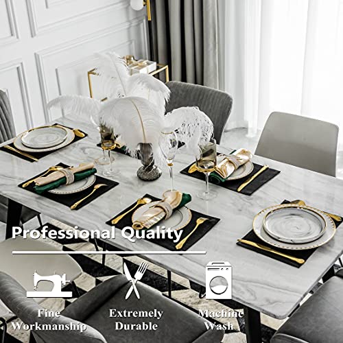 image for Home Brilliant Black Placemats Set of 4 Heat Resistant Halloween Table