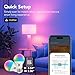 OREiN Matter Smart Light Bulb, Smart Light Bulbs Work with Apple Home, Alexa, Google Home, SmartThings, A19 Color Changing Light Bulbs 2.4Ghz WiFi, 800 Lumens Equivalent 60W 4Pack