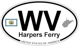 Harpers Ferry, West Virginia - Oval Magnet with State Flag