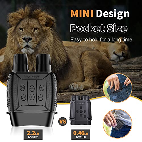 Dsoon Mini Night Vision Goggles, Night Vision Binoculars, Digital Infrared Goggles With 2.4'' Lcd Screen For Viewing 984Ft/300M In 100% Darkness, Hd 1080P Video For Hunting & Surveillance, 32G Card #TOP1