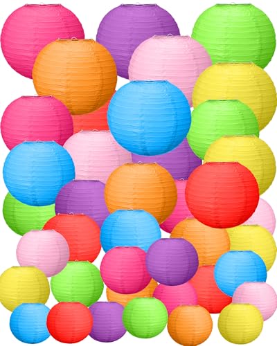 Treela 80 Pcs Paper Lanterns Chinese Japanese Lanterns for Wedding,4'',