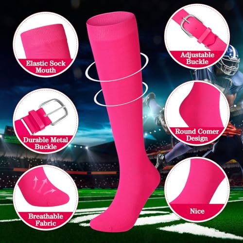 Image of Haysandy Baseball or Softball Sock and Belt Combo Set 5 Football Baseball Socks with Softball Belt for Kids Youth Boys