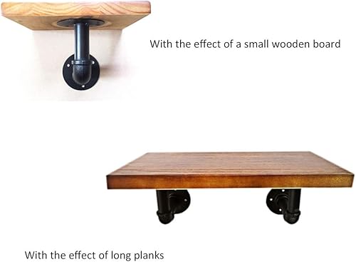 Miniatura 7 de Soporte para estante de tuberías de estilo rústico de la industria retro, montaje en pared, estantes flotantes para flores, estanterías, soporte