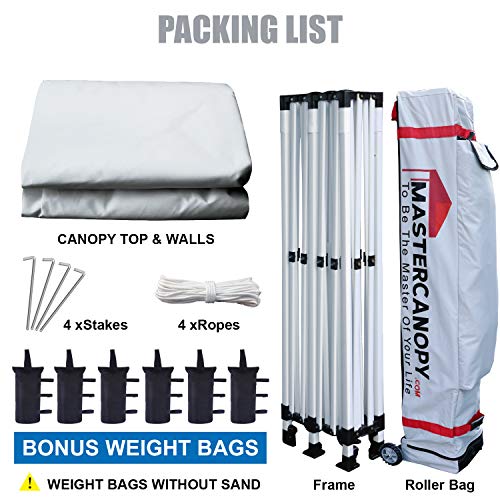 Mastercanopy Heavy Duty Pop-Up Canopy Tent With Sidewalls (10X20,White) #TOP3