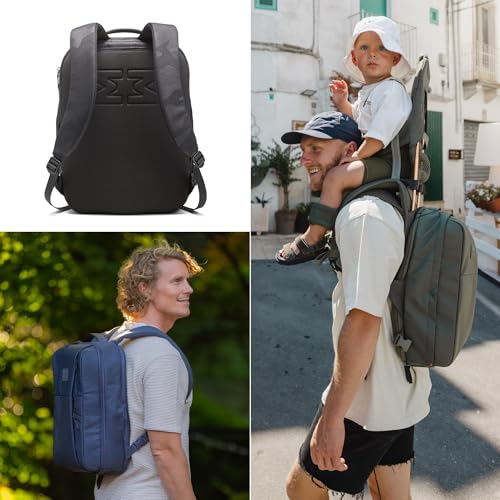 Image of MiniMeis HERO Backpack, Black - 7.4 Gallon Capacity - Compatible with MiniMeis Child Shoulder Carrier & Stroller - Converts into Baby Seat