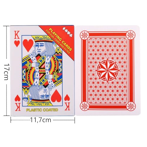 Tokaneit Übergroßes Poker Deck, Riesige Poker Spielkarten, Spielkarten Spiel Kartenset, Wasserfeste Kunststoffspielkarten mit 5 Würfel für Familie, Party, Pokerkarten, Spiele Karten (17x11,7cm) – Bild 8