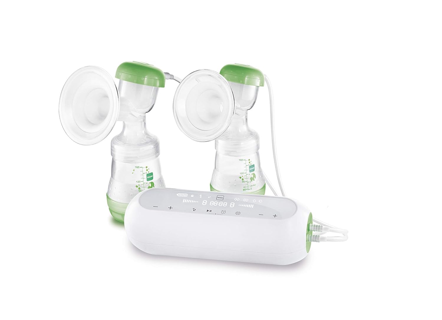MAM 2in1 Doppelmilchpumpe, manuell & elektrisch, beidseitig abpumpen, grün
