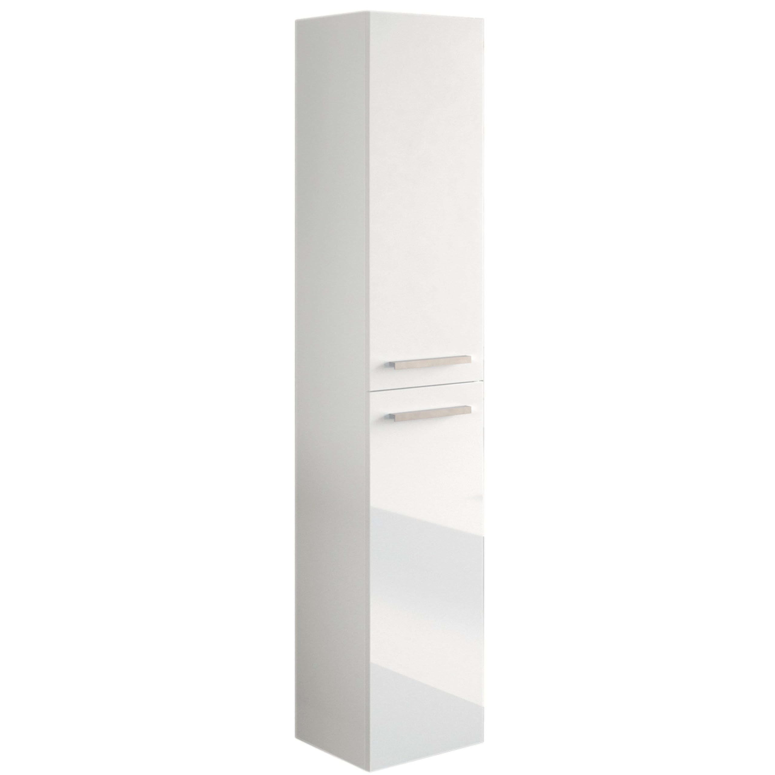 Columna de Baño Suspendida Aruba en Melamina Color Blanco Brillo Elegante y Moderna 30x150 cm