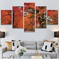 SIGNWIN 5 Panel Canvas Wall Art Modern Art Expressive Forest Multicolor Photography Romantics Scenic for Home Decorations Ready to Hang - 60