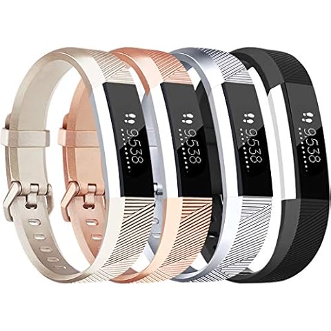 Tobfit for Fitbit Alta/Alta HR Strap, Adjustable Replacement Soft Sport Straps for Fitbit Alta HR and Fitbit Alta (NO Tracker) (Rose gold/Gold/Silver/Black, Small) Cover