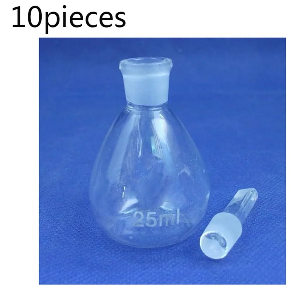 Lote de 10 picnómetros de cristalería de laboratorio de 25 ml