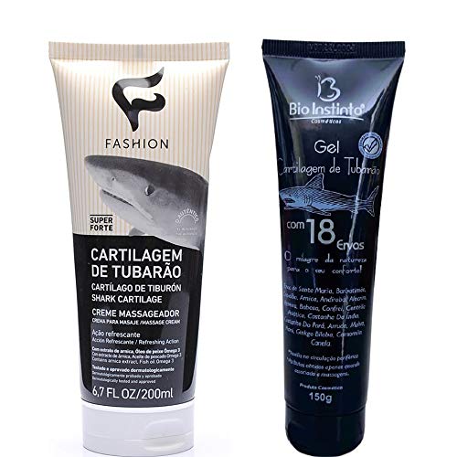 Kit 6 Creme e Gel Cartilagem de Tubarão Super Forte 18 Ervas