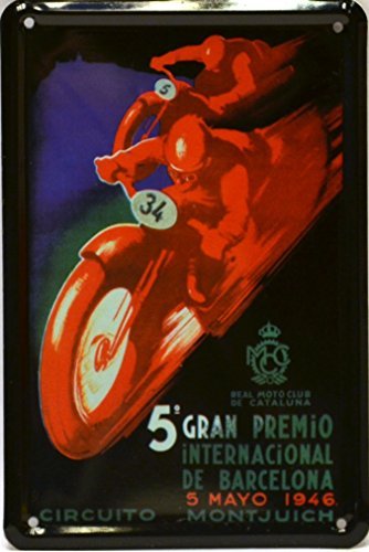 ART ESCUDELLERS Magnet tin poster sign, with retro vintage design from Catalunya/Spain. Tin sign. 4,33" X 2,76" (MOTOS GRAN PREMIO INTERNACIONAL 1946) - Image 2