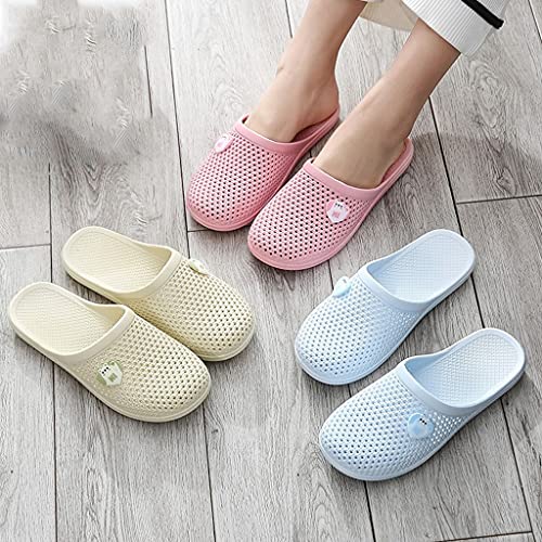 YXCKG Lightweight Slippers, Summer Slippers, Womens Slippers Mute Non-Slip Sandals, Indoor Outdoor Hole Shoes，Garden Shoes Soft Breathable Walking Slippers (Color : Pink, Size : EUR38)2