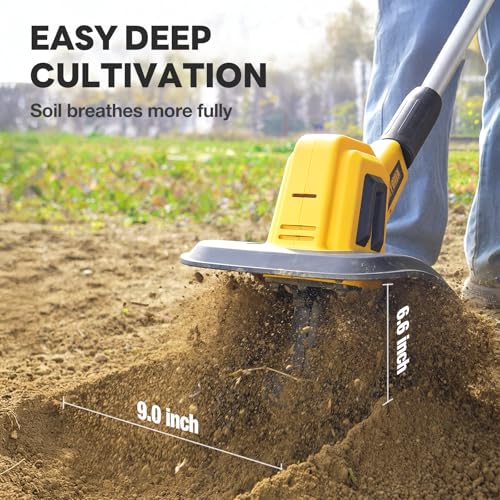 image for Alloyman 20V Cordless Tiller Cultivator, 360RPM Electric Garden Tiller