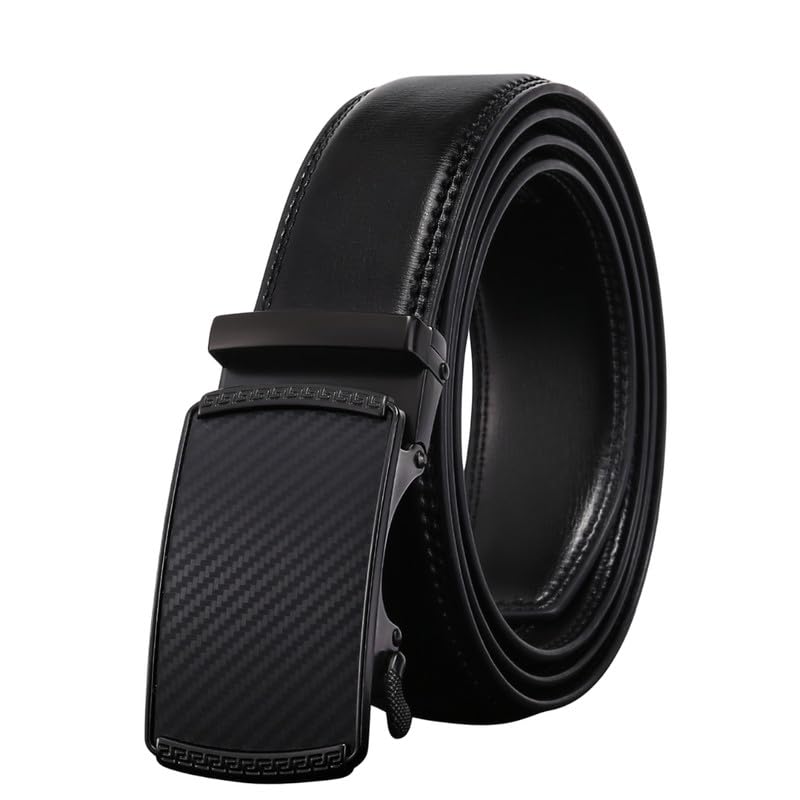 Men’s Casual Genuine Leather Belt with Automatic Buckle – Two-Layer Cowhide for Business and Everyday Wear-image-29