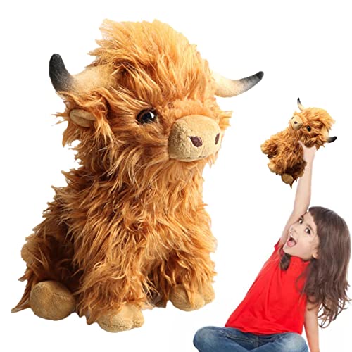 Peluche Vache Highland En Peluche,Peluches Vache Highland Teddy,Highland Cow En Peluche,Vache Des Highlands En Peluche,Cadeaux De Noël Réalistes De Figurine De Vache Highland Écossaise Pour Enfants Cover