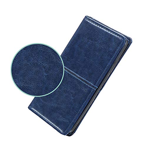 Image of A rtistque Stitched Flip Cover for Samsung Galaxy M51 with Leather Finish | Magnetic Closure Wallet | Card Pockets & Stand - Blue