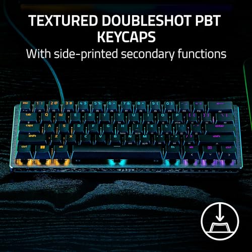 Razer Huntsman V3 Pro Mini 60% Esports Gaming Keyboard: Analog Optical Switches with Rapid Trigger & Adjustable Actuation - Onboard Adjustments - Dual-Purpose Mod Keys - Doubleshot PBT Keycaps - Black by Razer - Image 7