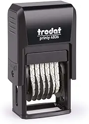 Trodat Estampado 4836 Carimbo de 15 cm de altura, 3,8 mm, preto