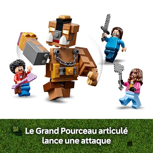LEGO Minecraft Le Ring du Manoir des Bois - Jouet de Construction Interactif - Minifigurines d'un Bébé Zombie, Steve, Garrett & Henry - Set Inspiré du Film pour Gamer, Garçon ou Fille dès 10 ans 21272