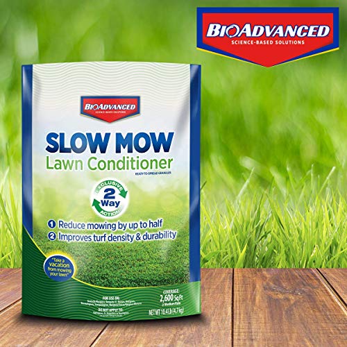 BioAdvanced 712000A Slow Mow Lawn Conditioner, Reduces Mowing Frequency, Granules, 10.4 lb