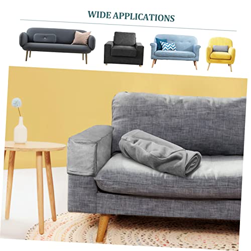 Fundas de reposabrazos para sofá protector elástico de tela para sillones gris oscuro 4