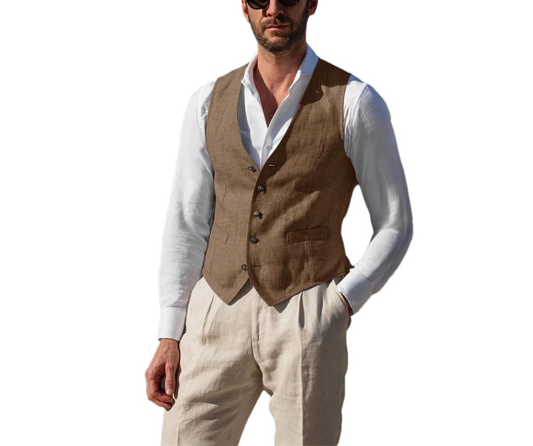 Gilet d'été pour homme - Élégant - Veste ajustée pour homme