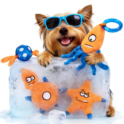 ADDPETS 4 Pack Frozen Puppy Toys to Keep Them Busy to Relieve Teething Pain Chew Toys for Puppies 0-6 Months Relieve Teething Itch Puppy Teething Rings to Release Excess Energy