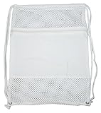 Nylon Drawstring Mesh Tote Bag with Large Front Zipper Pocket