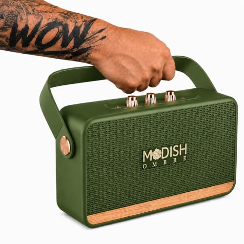 Image of Premium Basson 30W Portable Bluetooth Speaker | FM Radio | 20 Hours Long Playtime | Dual Bass Drivers | Built-in Mic | Playback via BT5.3 /USB /TF Card, Easy Controls | Type C Charging (Green)