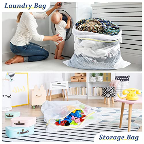 OTraki 2Pcs Bolsa Lavadora Grande Bolsa Ropa Sucia 90 x 110cm Saco para Colada y Organizador de Ropa para Suéter, Abrigo, Ropa de Cama, Cortinas y Colchas Delicadas - imagen 2