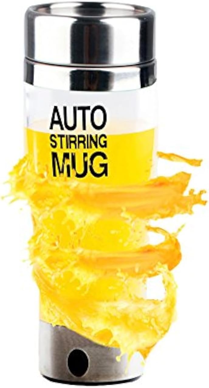 Sponsored Ad – Mengshen Self Stirring Mug - Multipurpose Mixer Automtic Stir Coffee Tea Cup Portable Electric Stainless Steel Transparent Cup MS-A037