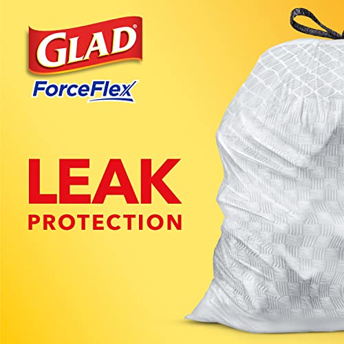 Image of Glad Trash Bags, ForceFlex Tall Drawstring Garbage Bags, 13 Gallon White Trash Bags for Tall Kitchen Trash Can, Mediterranean Lavender with Febreze Freshness to Eliminate Odors, 40 Count (Pack of 2)