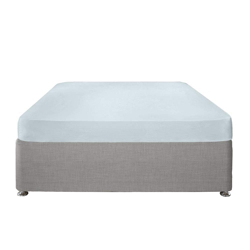 Serene Plain Dye Collection Easy Care Extra Deep Fitted Sheet, Duck Egg, Double