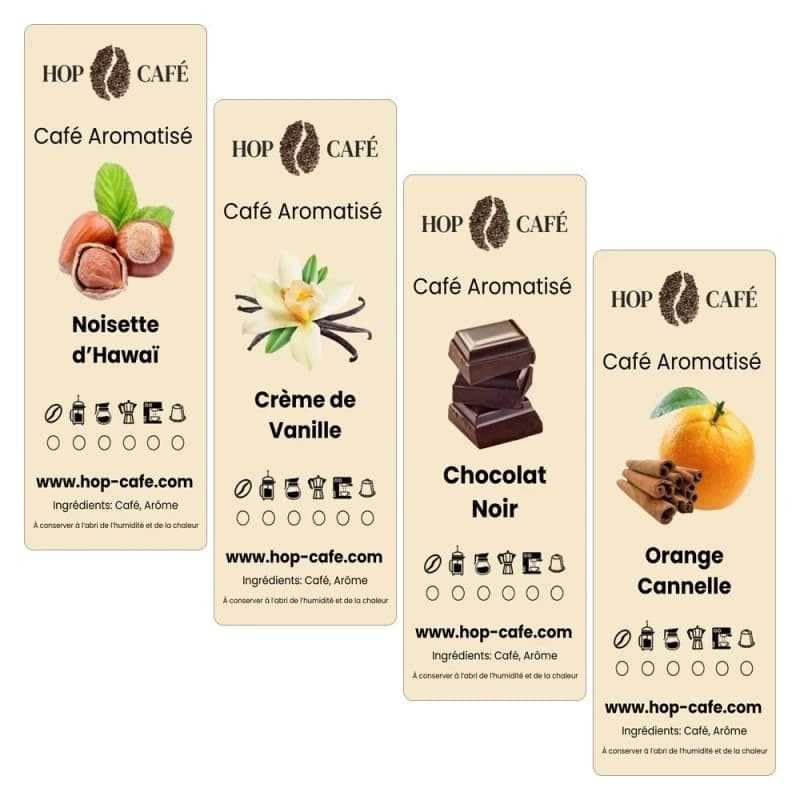 HOP CAFE Pack Découverte Grains Aromatisé • 4x250g