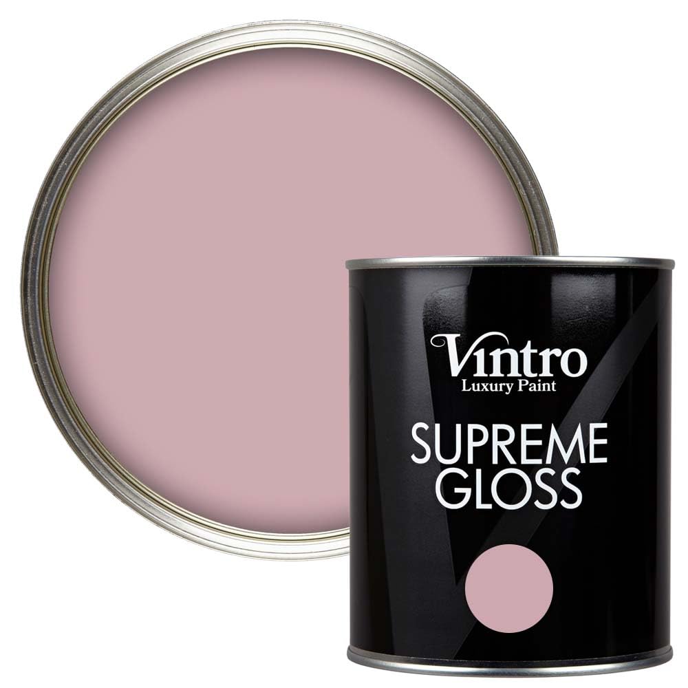 Vintro Paint Dusky Pink - Albert Bridge | Gloss Paint | For Walls | Wood | Trim | Gloss Furniture Paint | Interior & Exterior Use. 1 Litre (Dusky Pink - Albert Bridge)