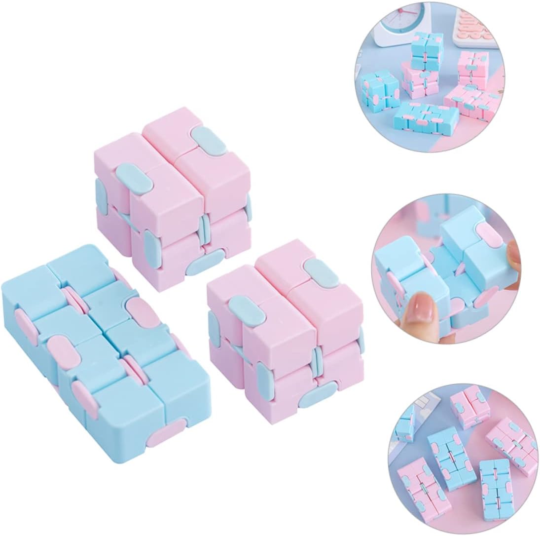 Hemoton 3pcs Cube Toy for Stress Relief and Intellectual Development Creative Macaron for Boys and Girls and Adults for Playtime and Concentration Random Color