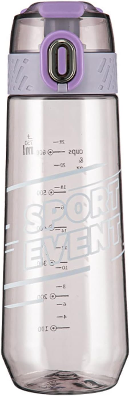 WANIRY Water cup girls' plastic cup with high face value in summer, male portable students' adult sports portable cup, fall-proof and heat-resistant(Purple (650ml))