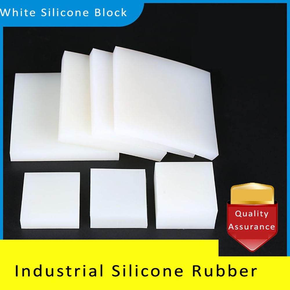 50 x 50 mm biała guma silikonowa wysoce elastyczna guma silikonowa podkładka tłumiąca odporna na zużycie odporna na wstrząsy uszczelki blokowe grubość 3-50 mm (rozmiar: 50 * 50 * 15 mm)