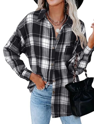 Tanmolo Bluse Damen Langarm Hemdjacke Elegant Hemdbluse Baumwolle...