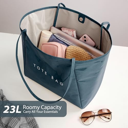 Image of KALIDI PVC Tote Women Weekender Bag Large Shopper Handbag Oversize Shoulder Travel Purse