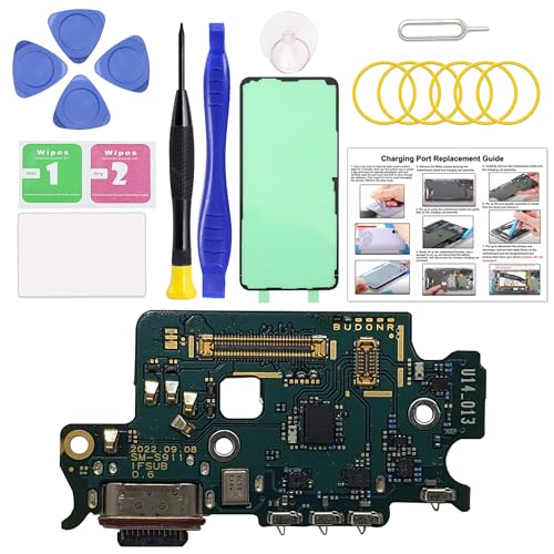 for Galaxy S23 USB Charging Board Port Replacement, SM-S911U SM-S911U1 Type C Dock Board Connector for Samsung S23 with Tools & Instruction