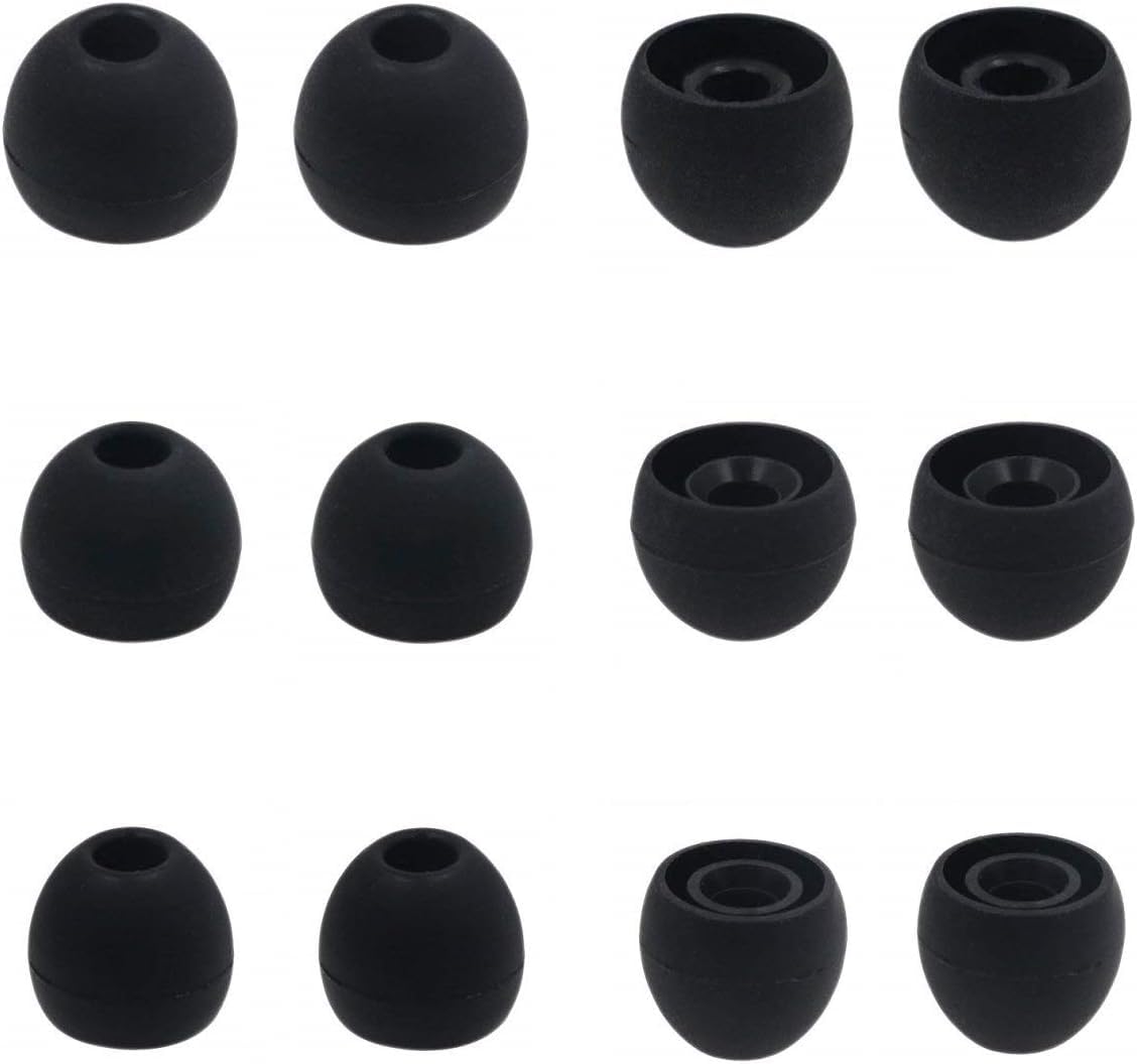 12 Almohadillas de Repuesto para Auriculares S9, Note8, S8, AKG, JNSA Earbuds Eargels para Samsung Galaxy S9 S8 Note 8, SML 3 tamaño 6 Pares de Almohadillas de Silicona Suave