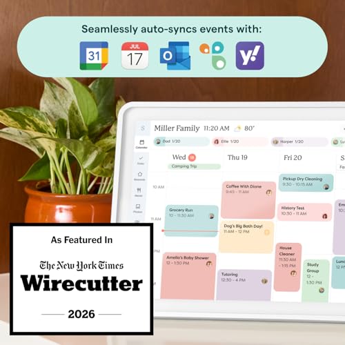 Image of Skylight Calendar 2 - 15-inch Full HD Touchscreen Digital Calendar, Featured on Wirecutter - Wall Planner & Interactive Chore Chart, Smart Family Organizer, 16GB Storage, Wi-Fi, Wall Mount Included - Shadow Box, Silver