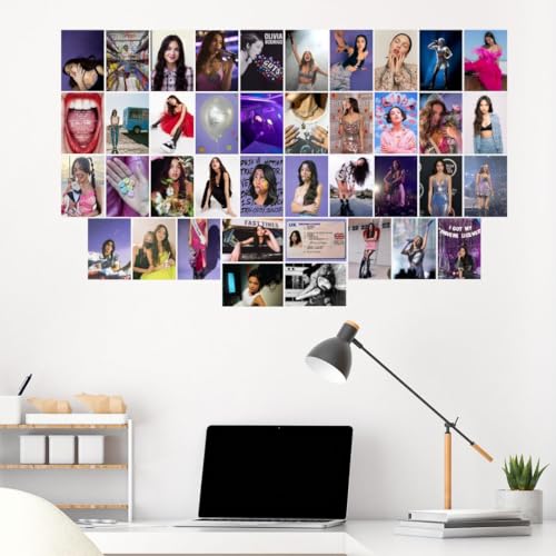 Image of Olivia Rodrigo Set of 40 Mini Posters (15x10 cm) for Wall, Bedroom, Living Room | Sour & Guts | Glue Dots Included