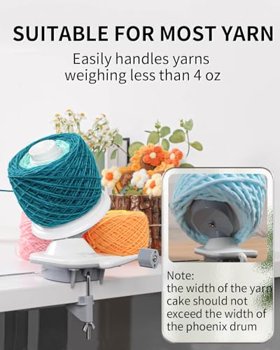 Image of SPEENSUN Yarn Winder, 3.5 OZ Easy-to-Install and Efficiently Yarn Spinner with Lower Noise, Robust ABS Material Ball Winder for Crochet and Knitting Lover for Yarns Below Size 5