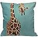 HGOD DESIGNS Housse de coussin amusante en forme de girafe qui se léche la tête - Pour homme/femme - Pour salon, chambre à coucher, canapé, chaise - 45 x 45 cm